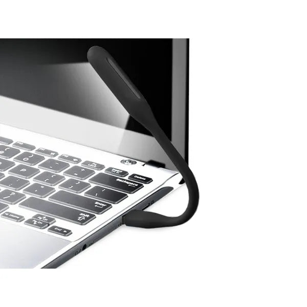 Szilikon rugalmas USB LED lámpa laptophoz – 6 erős LED, fekete, 16,7 cm