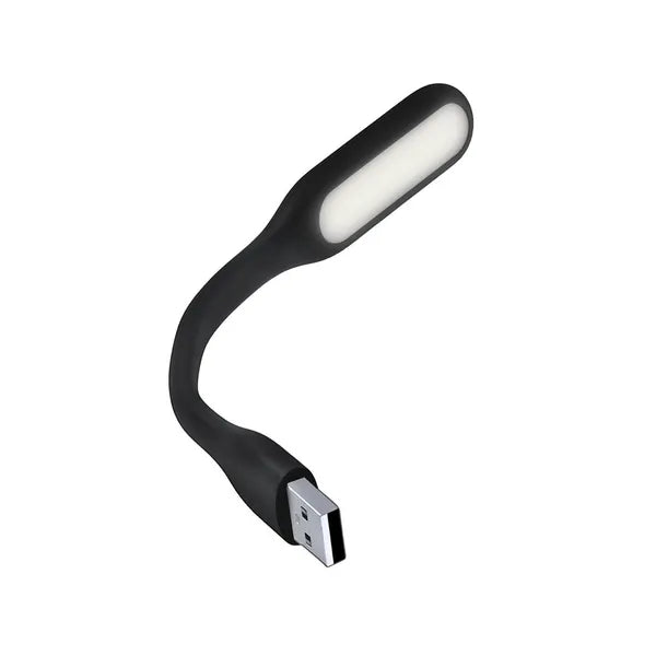 Szilikon rugalmas USB LED lámpa laptophoz – 6 erős LED, fekete, 16,7 cm