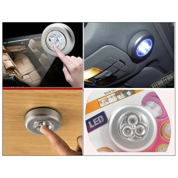Vezeték nélküli öntapadós érintős szekrény LED lámpa, 3 hideg fehér LED