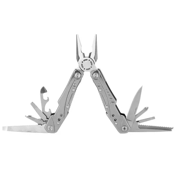 Rozsdamentes acél 22-az-1-ben ezüst multitool, 10 bittel, nylon tok