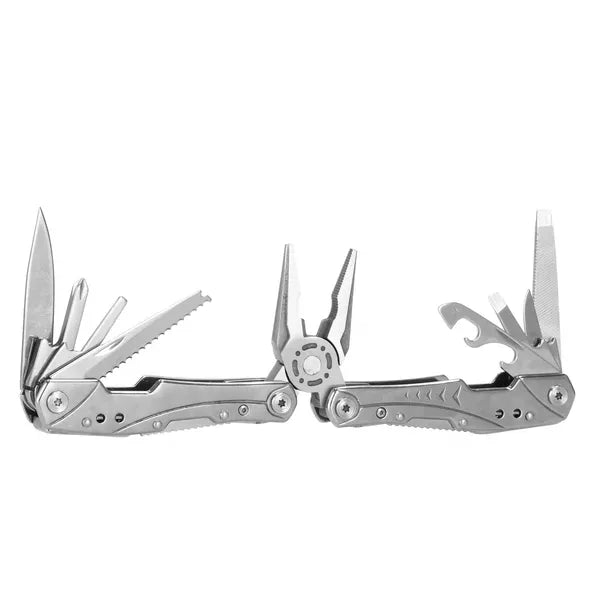 Rozsdamentes acél 22-az-1-ben ezüst multitool, 10 bittel, nylon tok
