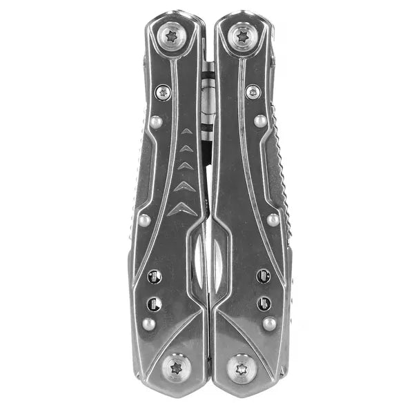 Rozsdamentes acél 22-az-1-ben ezüst multitool, 10 bittel, nylon tok