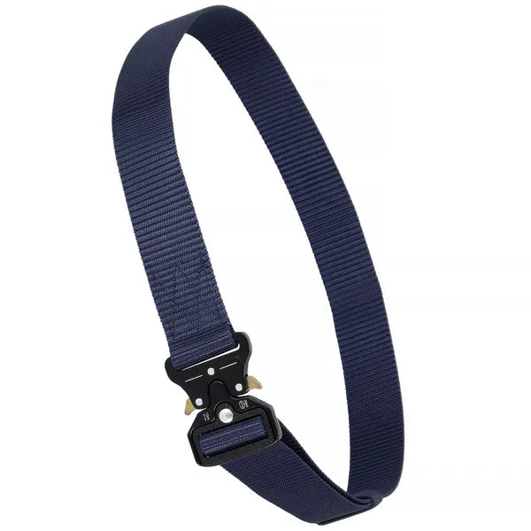 Taktikai nylon öv QR fém csattal, 125 cm, sötétkék
