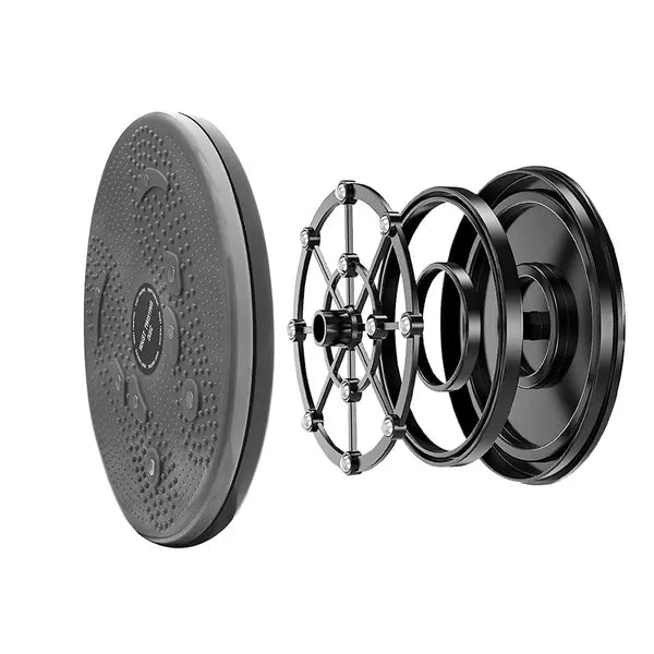 Mágneses 360° fitness twister lábmasszírozó korong, fekete, 24,5 cm