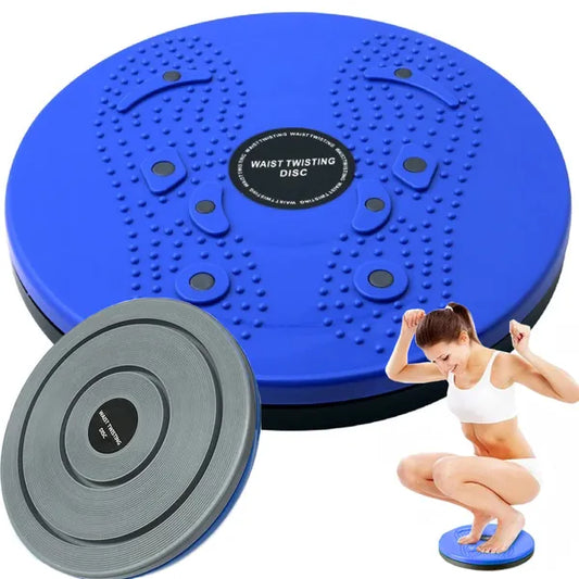 Mágneses 360°-os forgó tornatárcsa lábmasszázzsal, 24,5 cm, kék