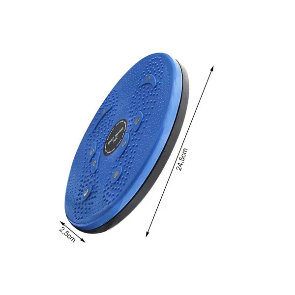 Mágneses 360°-os forgó tornatárcsa lábmasszázzsal, 24,5 cm, kék