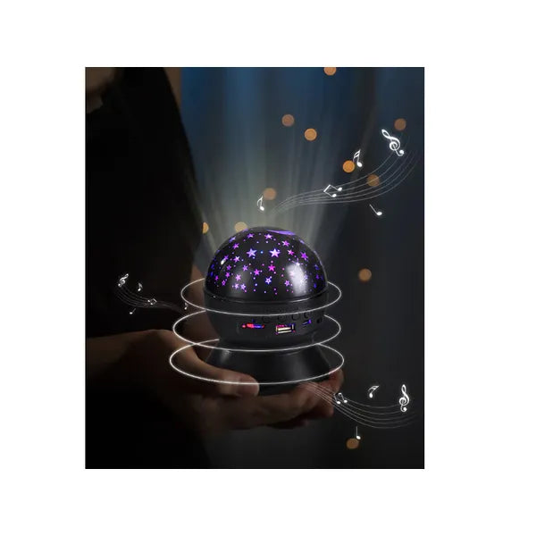 Csillagprojektor éjjeli LED fény Bluetooth hangszóróval, USB/microSD, 10 W