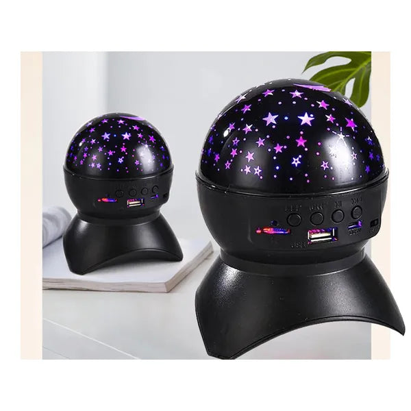 Csillagprojektor éjjeli LED fény Bluetooth hangszóróval, USB/microSD, 10 W