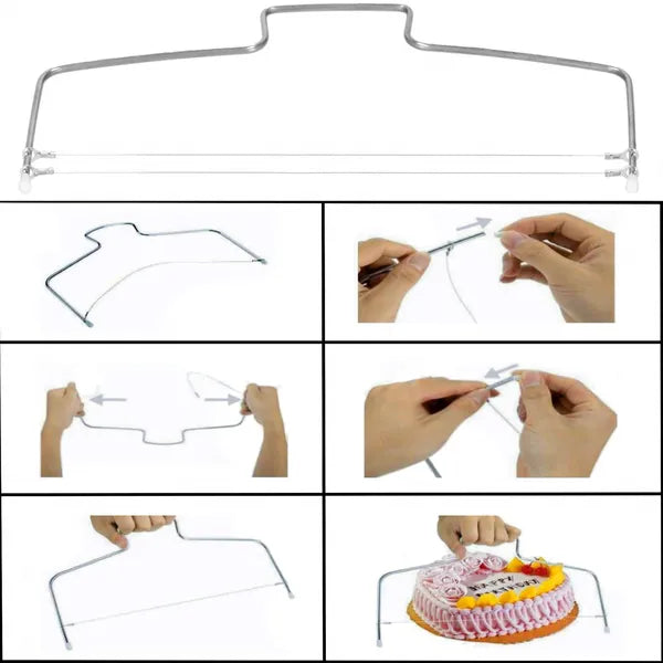 Kétszálas állítható tortavágó drót 32 cm, élelmiszerbiztos