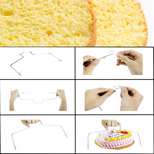 Kétszálas állítható tortavágó drót 32 cm, élelmiszerbiztos