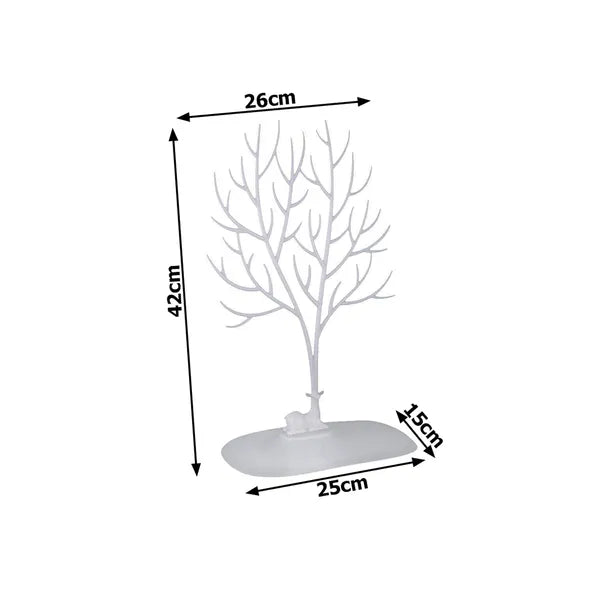 Fehér szarvasfa ékszertartó állvány 42 cm – karkötő, gyűrű, fülbevaló