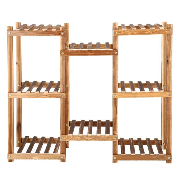 5 szintes fa virágtartó állvány 8 cseréphez 84x25x70 cm