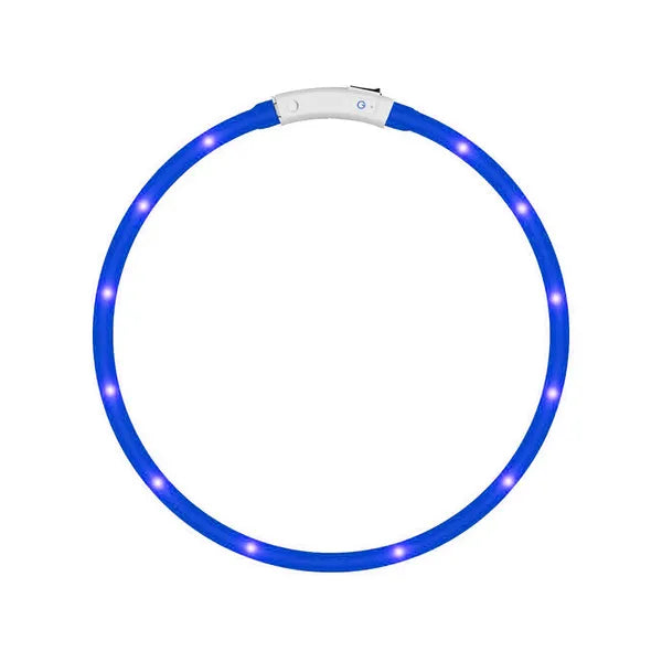 LED világító nyakörv kutyáknak és macskáknak, USB-töltés, vízálló, 47 cm