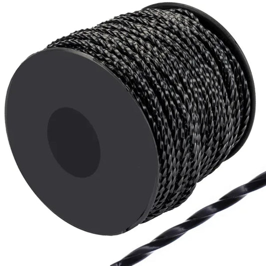 Sárga nylon damil 2,4 mm × 100 m, csavart keresztmetszetű csendes vágószál