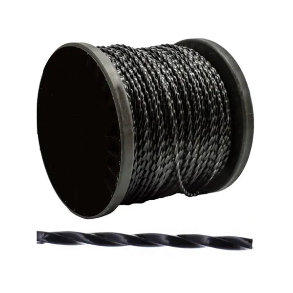 Sárga nylon damil 2,4 mm × 100 m, csavart keresztmetszetű csendes vágószál