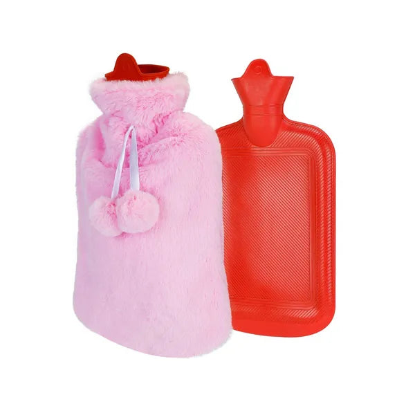 Gumimelegvizes palack 1,7 l rózsaszín polár huzat 35×20 cm
