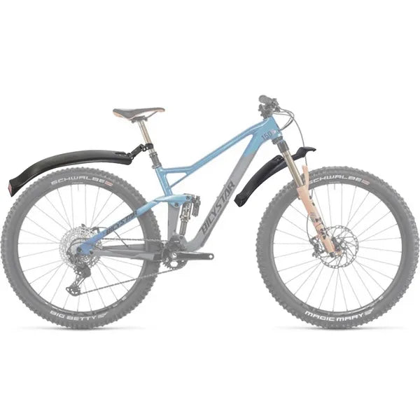 MTB első-hátsó sárvédő szett, fekete, 24–29” kerekekhez, fényvisszaverővel