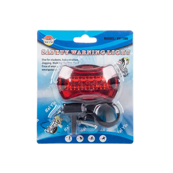 Kerékpár hátsó LED lámpa, 5 LED, 7 üzemmód, vízálló, 1000 m, AAA