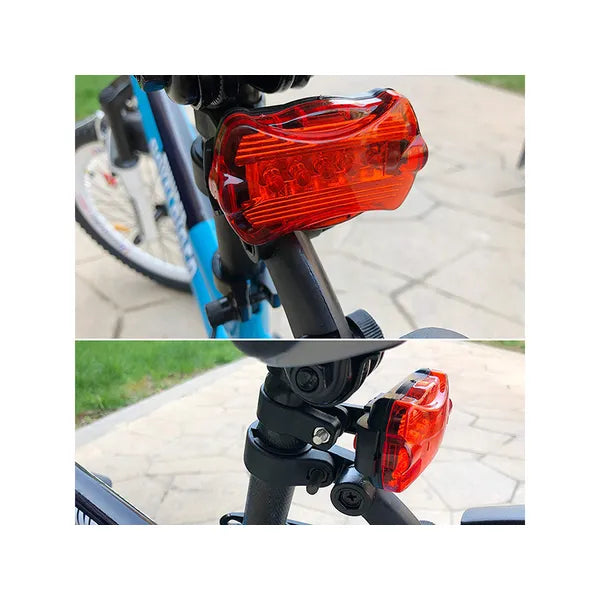Kerékpár hátsó LED lámpa, 5 LED, 7 üzemmód, vízálló, 1000 m, AAA
