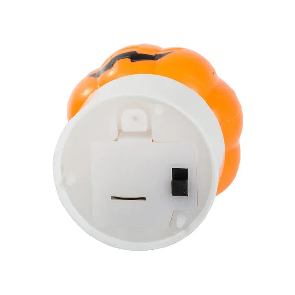 LED mini tök dekoráció, villogó narancs+RGB fény, elemes (3×LR1130)
