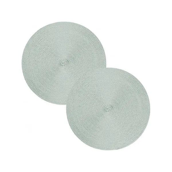 Szőtt kerek asztali alátét 38 cm, szürke, vízálló műanyag