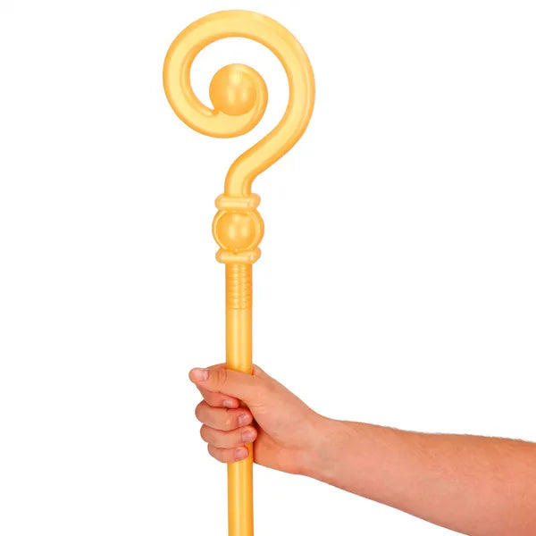 Arany Mikulás bot, műanyag, 145 cm, 5 részes