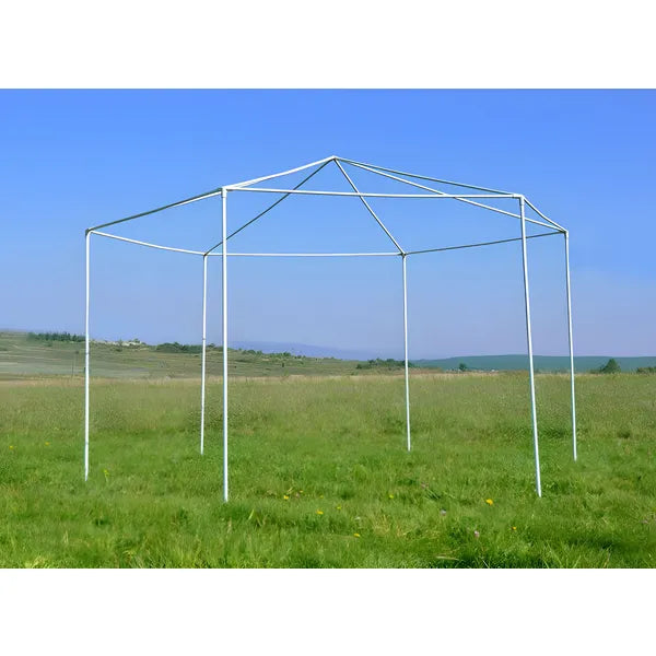 Kerti pavilon sátor 2×2×2 m, 6 oldalfal ablakokkal, zöld