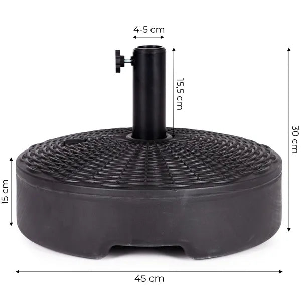 Vízfeltöltős napernyőtalp 22 l, HDPE, 4–5 cm rúdhoz, MultiGarden