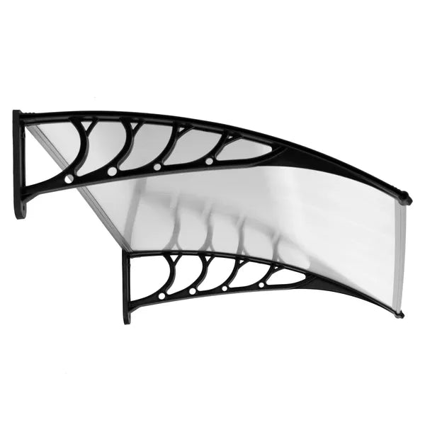 Polikarbonát bejárati előtető 120×100 cm, átlátszó, rögzítőkkel