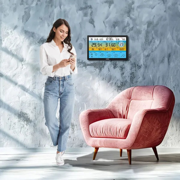 WiFi időjárás-állomás PM2.5 légszennyezés-, UV- és hőmérséklet-méréssel
