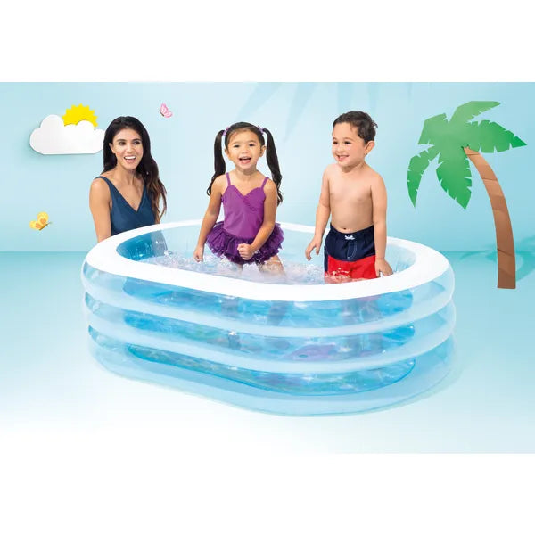 Intex felfújható ovális gyermekmedence 163×109×46 cm, 230 l, 3 gyűrűs PVC
