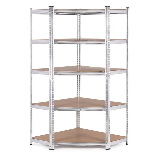 Sarok polcrendszer 180×90×40 cm, horganyzott acél, 5 polc, 875 kg teherbírás