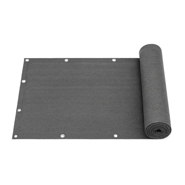 Szürke HDPE erkély árnyékoló háló 150x500 cm szerelőszettel