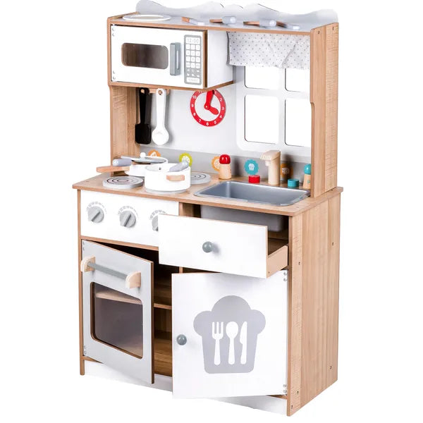 Fa játékkonyha gyerekeknek, 16 kiegészítővel, 92 cm magas – ECOTOYS