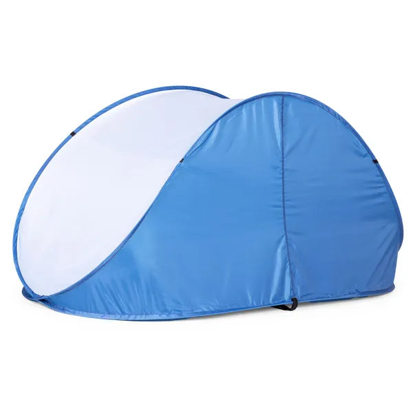 Összecsukható pop-up strand- és szélvédő sátor, UV50+, 213×121 cm, kék