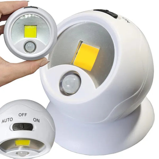 LED COB 360° mozgásérzékelős, elemes, mágneses éjjeli lámpa