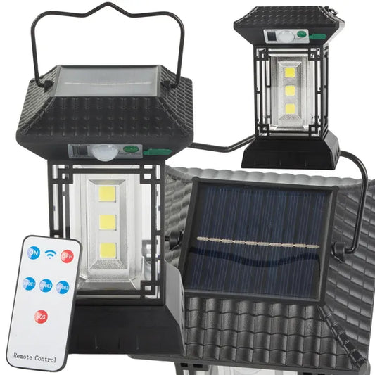 Napelemes 60 LED COB lámpa 1200 lm, mozgás/alkonyérz., USB-C, 5 mód, táv.