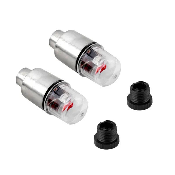 Fém szelepsapkák LED-es, mozgás-/fényérzékelős, többszínű, 2 db