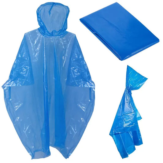 Összecsukható vízálló esőponcho kapucnival, L-méret, 130×125 cm