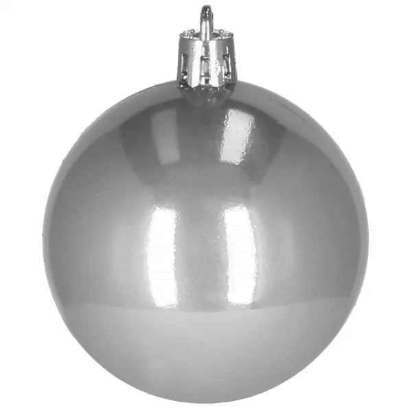 Karácsonyfadísz gömbkészlet 30 db, 4-6 cm, szürke-ezüst, törhetetlen