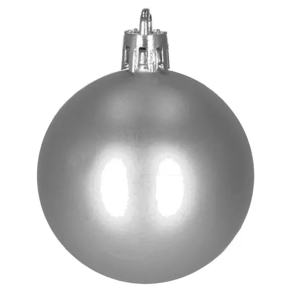 Karácsonyfadísz gömbkészlet 30 db, 4-6 cm, szürke-ezüst, törhetetlen