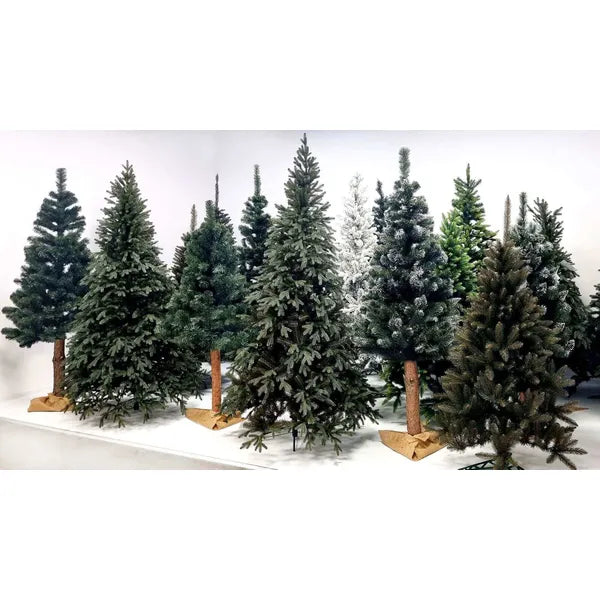 Luxus PE/PVC műfenyő natúr luc 220 cm Ø130 cm 79 ág gumis talp