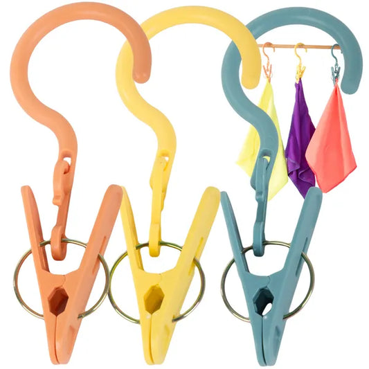 Erős csipesz akasztóval, 3 db-os ruhaszárító kapocs szett, multicolor, 13,5 cm