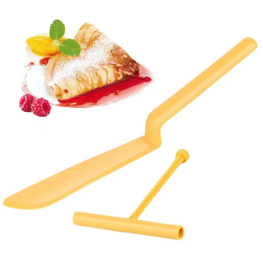 Palacsinta spatula felcsukható hengerrel, hőálló nylon, sárga