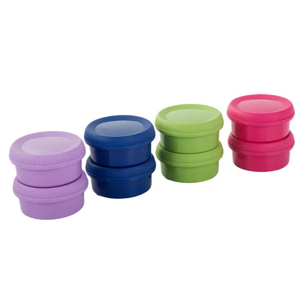 Színes, lezárható szósz- és dip tároló pohár 80 ml, tetővel, 8 db