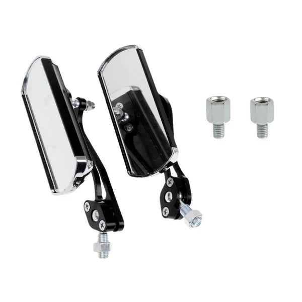 Alumínium könnyű motorkerékpár tükrök párban, fekete, M10 + M8 adapter