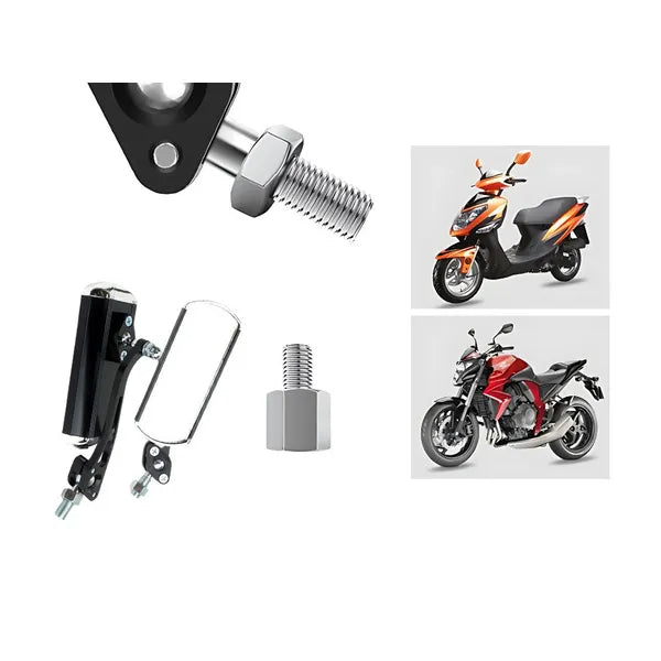 Alumínium könnyű motorkerékpár tükrök párban, fekete, M10 + M8 adapter