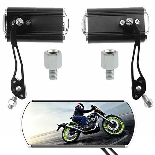 Alumínium könnyű motorkerékpár tükrök párban, fekete, M10 + M8 adapter