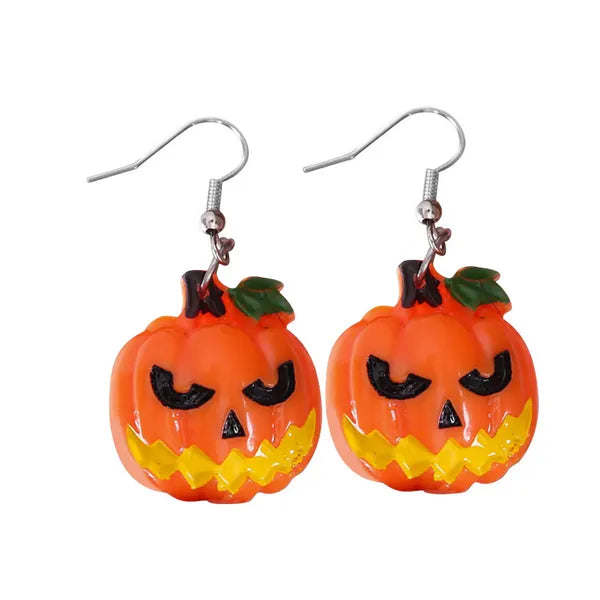 Halloween fülbevaló szett, műanyag, 6 féle minta (szem, szellem, tök)