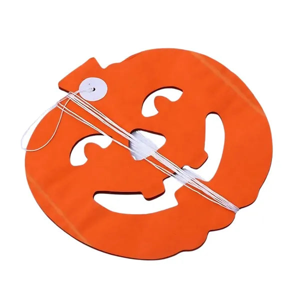 Halloween papír girland, 3 m, tök- és pók mintával, narancs/fekete